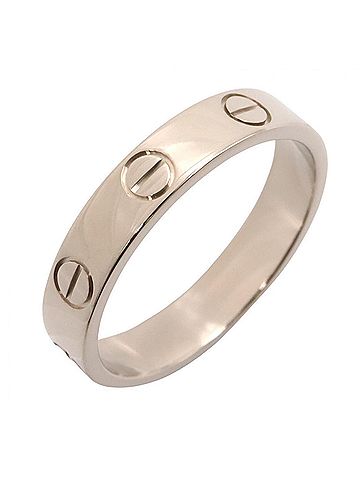 Cartier Cartier Mini Love Ring, 18K White Gold (18KWG), Women's, Silver Tone, B4085100 (view 1)