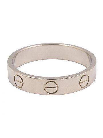 Cartier Cartier Mini Love Ring, 18K White Gold (18KWG), Women's, Silver Tone, B4085100 (view 2)