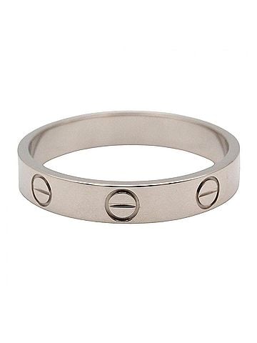 Cartier Cartier Mini Love Ring, 18K White Gold (18KWG), Silver Tone, B4085100 (Men's/Women's) (view 2)