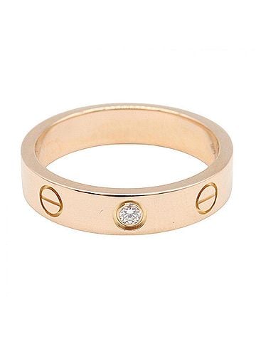 Cartier Cartier Mini Love Ring 1PD Ring, Jewelry, 18KPG (Pink Gold), Diamond, Women's, Gold Tone, Clear B4050700 (view 2)