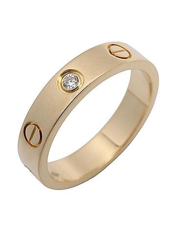 Cartier Cartier Mini Love Ring 1PD Ring, 18K (Yellow Gold) Diamond, Women's, Clear/Gold Tone, B4056100 (view 1)