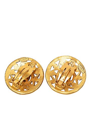 Chanel Chanel Vintage Coco Mark Earrings, Gold Plated, Women's CHANEL (view 2)