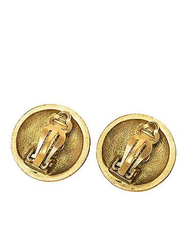 Chanel Chanel Vintage Coco Mark Earrings, Gold Plated, Women's CHANEL (view 2)