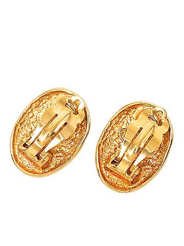 Chanel Chanel Vintage Coco Mark Earrings, Gold Plated, Women's CHANEL (view 2)