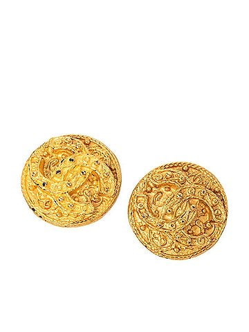Chanel Chanel Vintage Coco Mark Earrings, Gold Plated, Women's CHANEL (view 1)