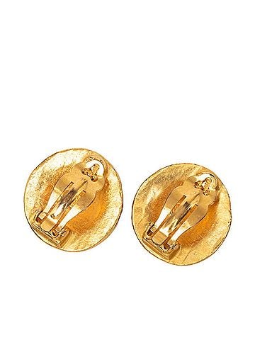 Chanel Chanel Vintage Coco Mark Earrings, Gold Plated, Women's CHANEL (view 2)