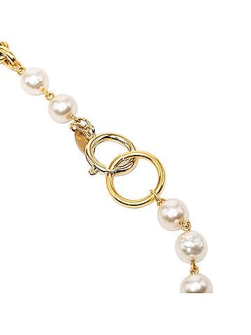 Chanel Chanel Vintage Necklace, Gold Plated, Faux Pearl, Women's CHANEL (view 2)