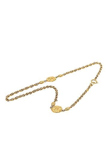 Chanel Chanel Vintage Matelassé Coco Mark Chain Necklace Gold Plated Women's CHANEL (view 1)