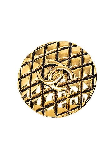 Chanel Chanel Vintage Matelassé Coco Mark Brooch Gold Plated Women's CHANEL (view 1)