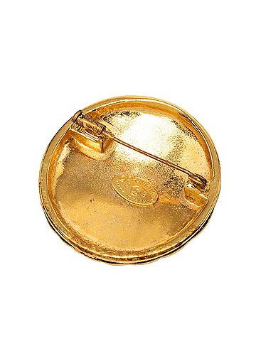 Chanel Chanel Vintage Matelassé Coco Mark Brooch Gold Plated Women's CHANEL (view 2)
