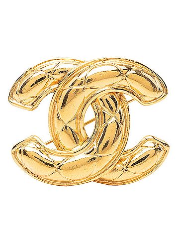 Chanel Chanel Vintage Matelassé Coco Mark Brooch Gold Plated Women's CHANEL (view 1)