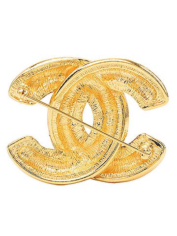 Chanel Chanel Vintage Matelassé Coco Mark Brooch Gold Plated Women's CHANEL (view 2)