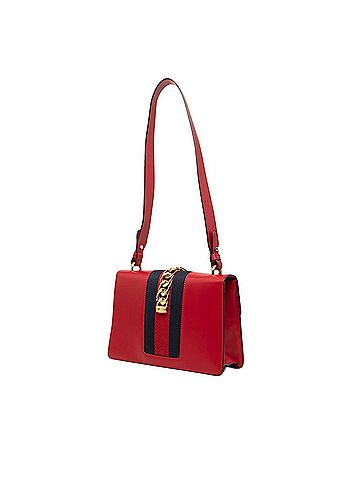 Gucci Gucci Sylvie Sherry Line Shoulder Bag, One-Shoulder, 421882, Red/Navy Leather, Plated, Women's, GUCCI (view 2)