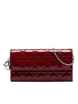 Dior Patent Cannage Lady Dior Wallet On Chain (view 1)
