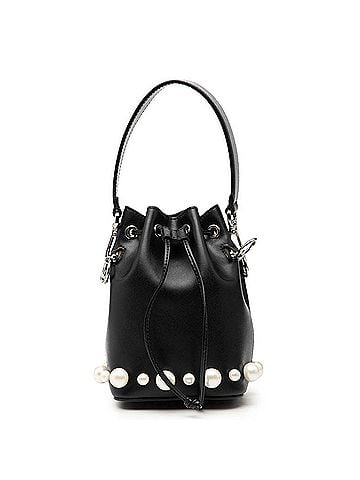 Fendi Fendi Mini Montresor Handbag 8BS010 Black Leather Faux Pearl Women's FENDI (view 1)