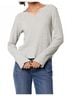Bobi Gray Fiona Split Neck Pullover Top in Heather Grey Size S - photo 2