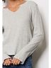 Bobi Gray Fiona Split Neck Pullover Top in Heather Grey Size S - photo 3