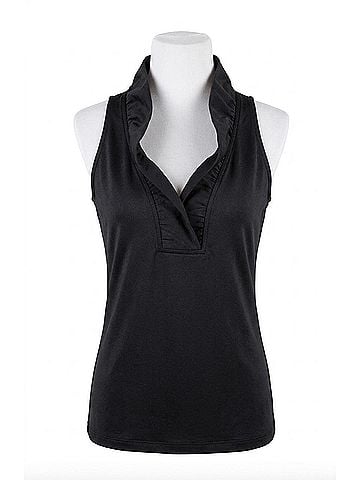 Gretchen Scott Designs Ruffneck Sleeveless Top in Black (view 1)