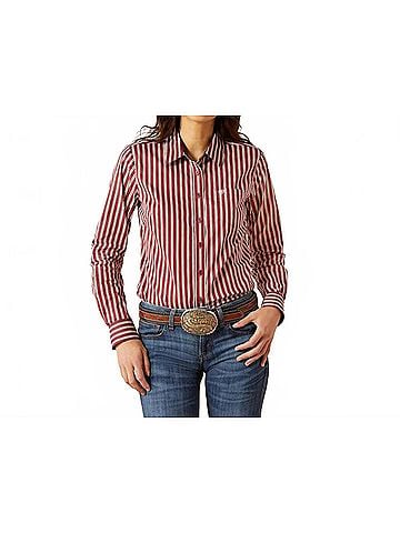 Ariat Kirby Stretch Shirt in Cabernet Stripe (view 2)