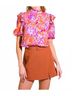 Flying Tomato Floral Pink Sunset Bloom Blouse in Pattern Size M - photo 3