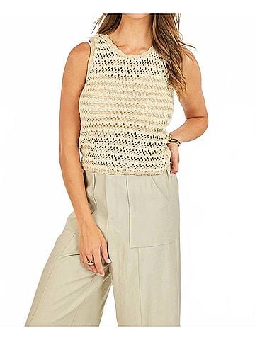 Sadie & Sage Isabella Sweater Tank Top in Ivory (view 2)