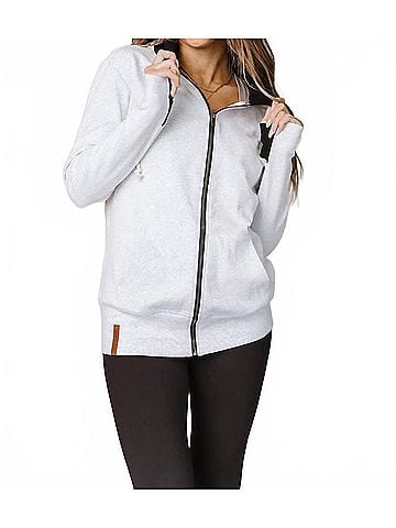 Ampersand Ave Fullzip Sweatshirt in Peace And Quiet (view 2)