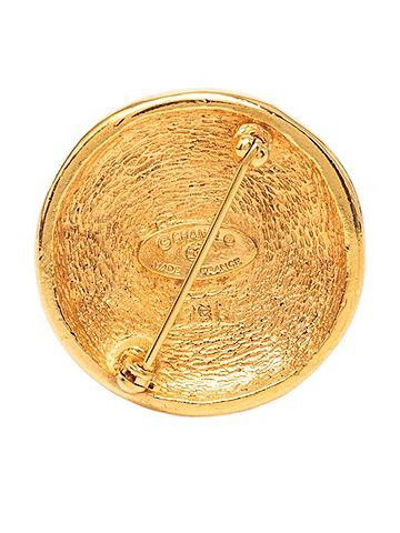 Chanel Chanel Coco Mark Brooch, Gold Plated, Women's CHANEL (view 2)