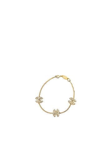 Chanel Chanel Coco Mark Bracelet, Gold Plated, Rhinestones, Women's CHANEL (view 1)