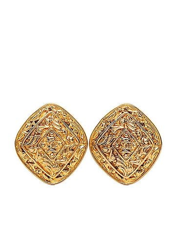 Chanel Chanel Coco Mark Diamond Motif Earrings, Gold Plated, Women's CHANEL (view 1)