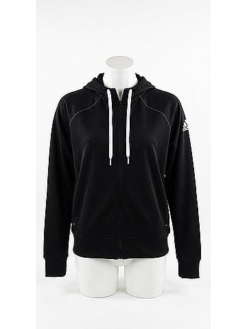 Adidas Women's Stadium Full Zip Hoodie in Black/White (view 1)