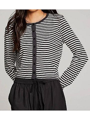 Chaser Brady Button Up Pullover in Punk Stripe (view 2)