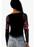 Free People Floral Black Amara Top in Black Size XL - photo 4