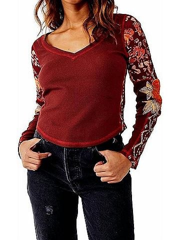 Free People Amara Top in Garnet Grotto (view 2)