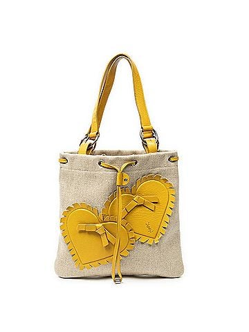Yves Saint Laurent Fringed Heart Applique Tote (view 1)