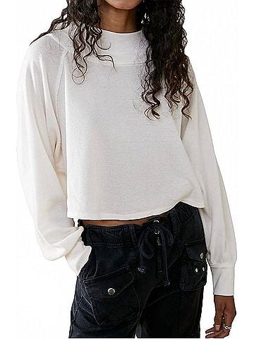 Free People Fun Times Turtle Top in Ecru (view 2)