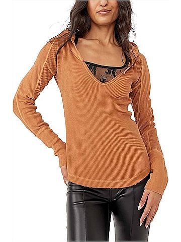 Free People Margo Essential Hoodie in Bran (view 2)