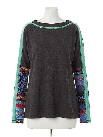Free People On My Way Cuff T-Shirt in Washed Black (view 1)