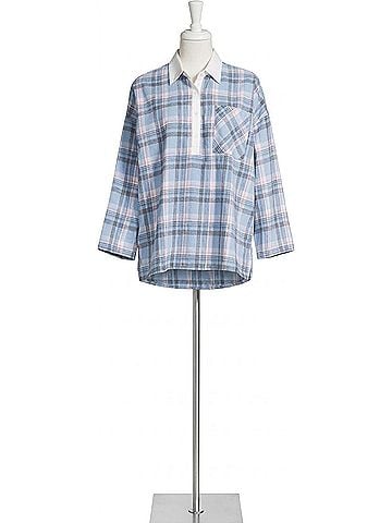 Free People Sunday Morning Sleep Shirt in Pale Blue Combo (view 1)
