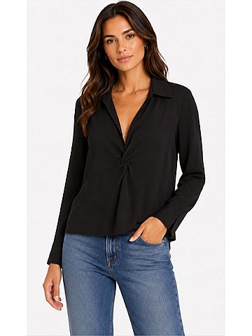 Drew Donna Twist Front Shirt in Black (view 2)