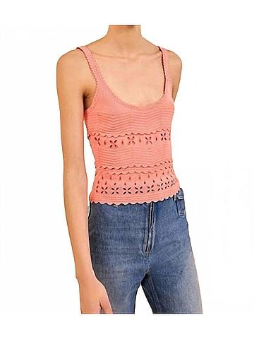 Ulla Johnson Sea Embroidered Camisole Top in Coral Peony (view 2)