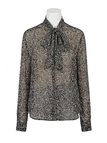 Isabel Marant Leona Printed Top in Black/ Ecru (view 1)