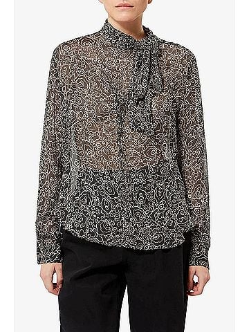 Isabel Marant Leona Printed Top in Black/ Ecru (view 2)