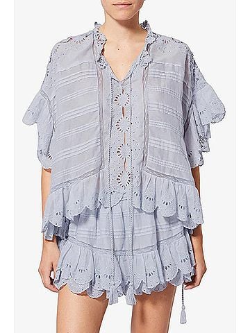 Isabel Marant Payton Top in Light Blue (view 2)
