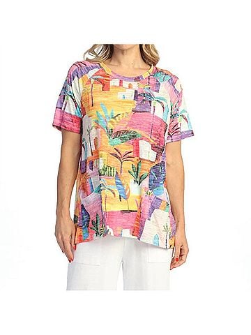 Jess & Jane Burnout Top in Cancun (view 2)