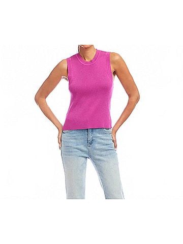 Karen Kane Skylee Sleeveless Ribbed Sweater Tank Top in Orchid (view 2)