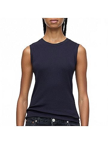 Closed Crewneck Tank in Dark Midnight (view 2)