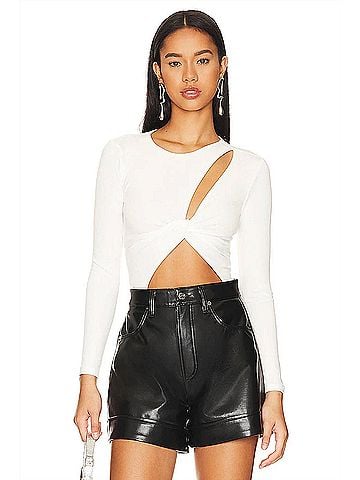 Astr Rima Bodysuit in White (view 2)