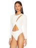 Astr Solid White Rima Bodysuit in White Size S - photo 3