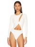 Astr Solid White Rima Bodysuit in White Size S - photo 5