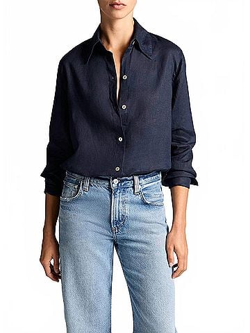 Vince. Relaxed Button Down Shirt in Coastal Blue (view 2)